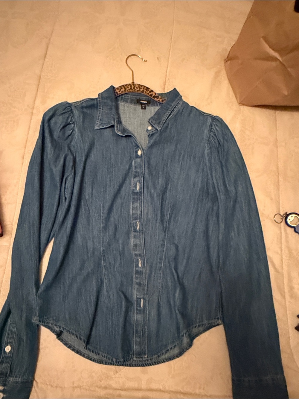 Express Blue Denim Button-Up Shirt